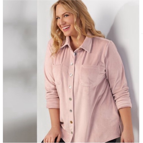 Soft Surroundings The Old Softy Long Sleeve Button Down Shirt NWT - Picture 4 of 11
